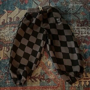 Zara Kids Checkered Sweatpants - Black and Gray